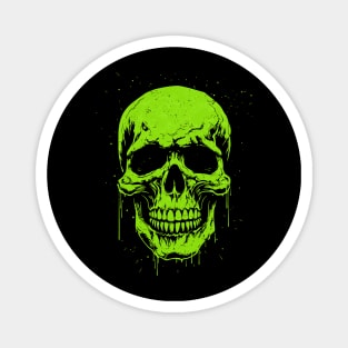 Neon Green Skull Monster Spooky Magnet
